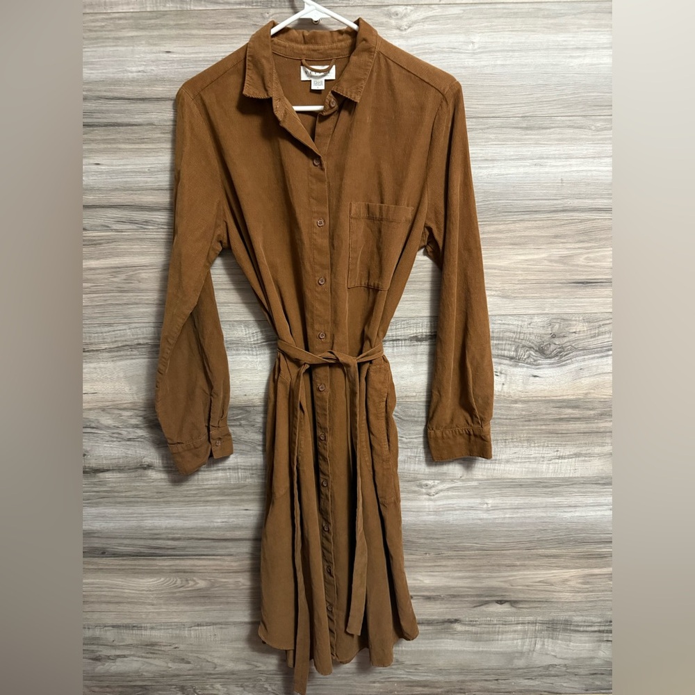 Velvet by Graham & Spencer Brown Corduroy Button Up Dress